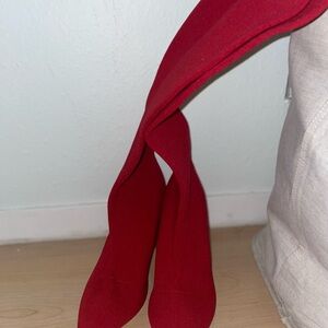 Red Knee-High Boots